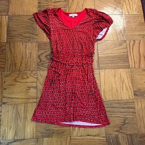 LOFT red dress with flutter sleeve